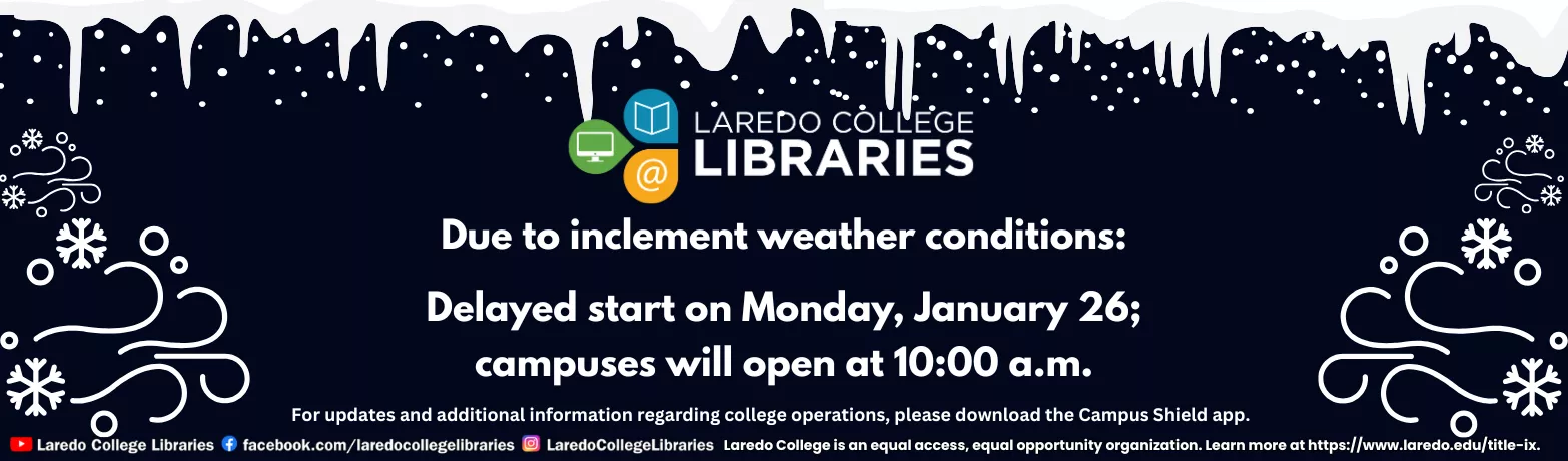 Delay Start of Classes due to weather Monday January 26, 2026 at 10:00 am Banner 