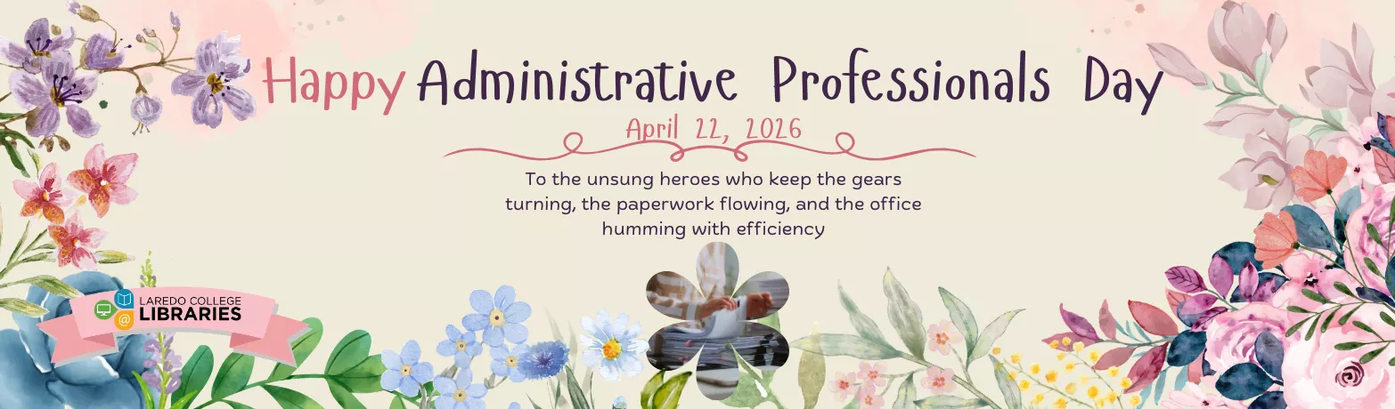 Banner celebrating Administrative Professionals Day on April 22, 2026.